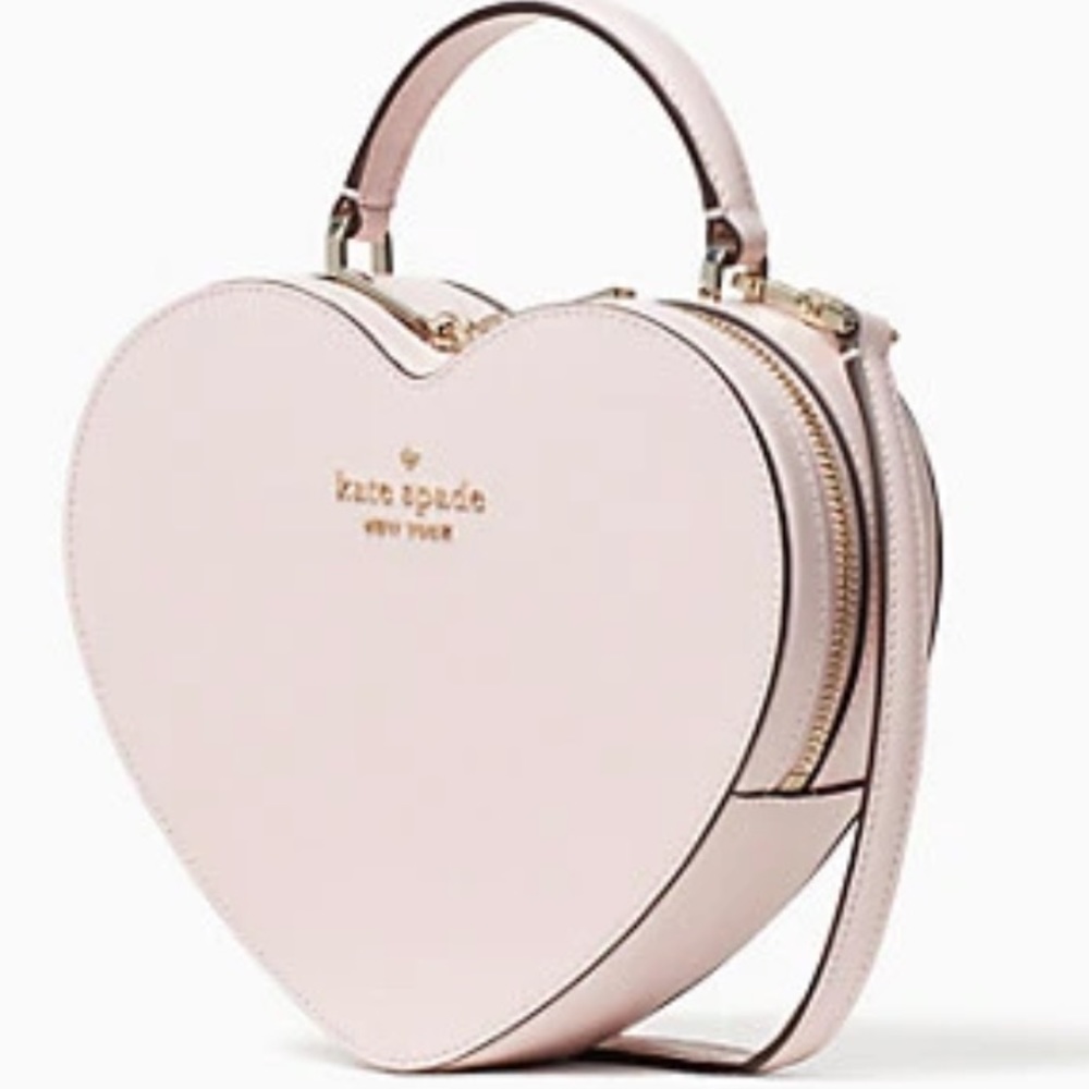 SALE ❣️Kate spade heart shack chalk pink heart shape crossbody Tik Tok